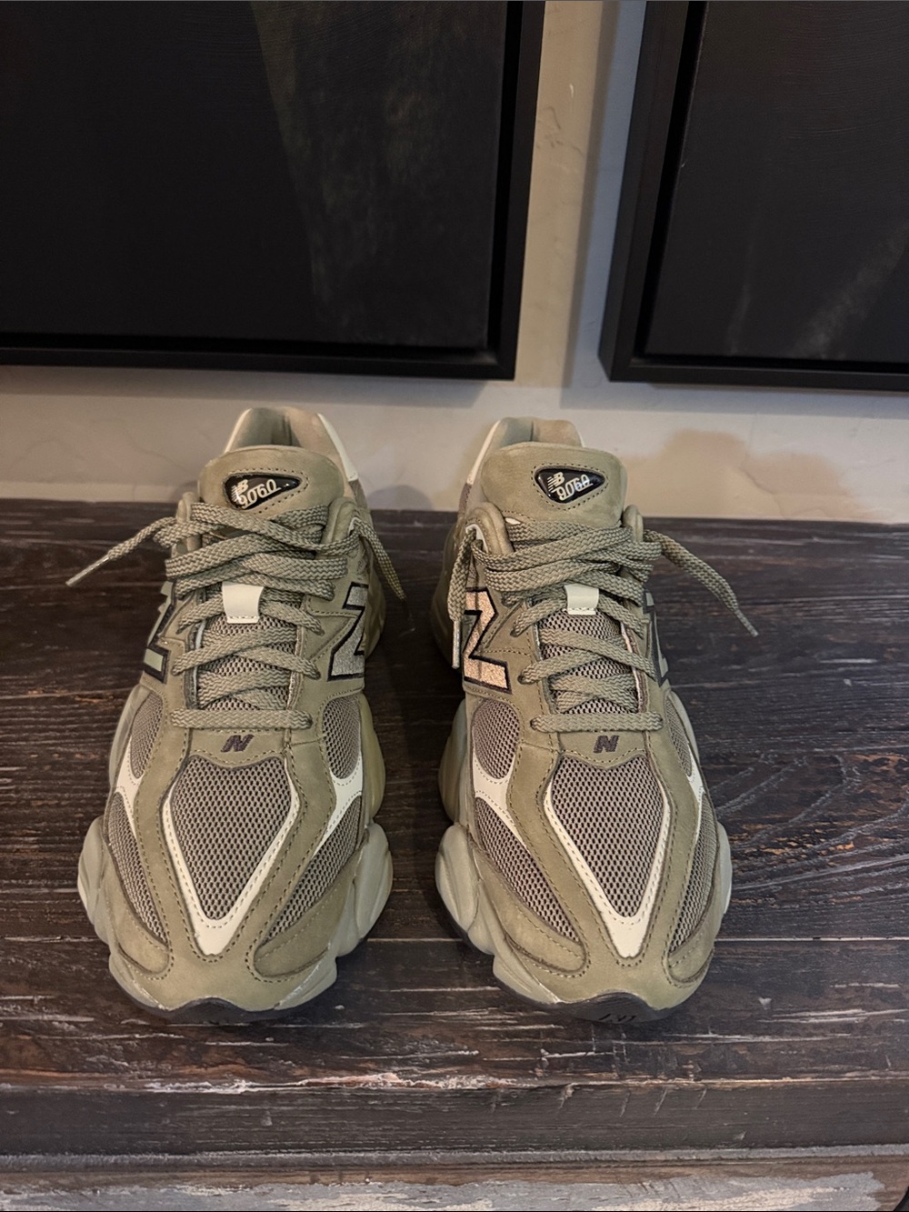 New Balance Women's Olive/Tan Athletic Sneakers - Picture 3 of 6